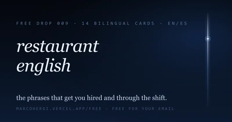 Restaurant English (EN/ES) — inside the drop